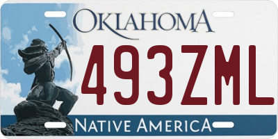 OK license plate 493ZML