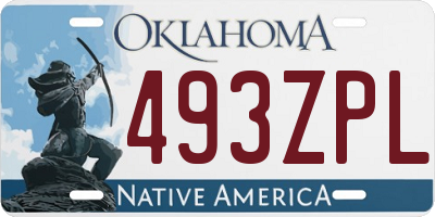 OK license plate 493ZPL