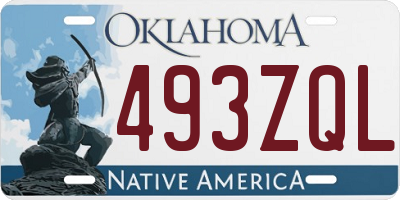 OK license plate 493ZQL