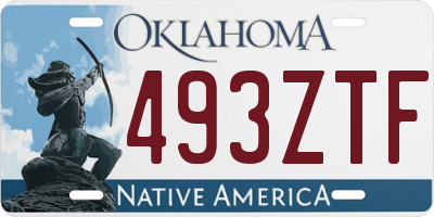 OK license plate 493ZTF