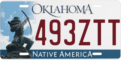 OK license plate 493ZTT