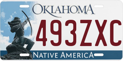 OK license plate 493ZXC