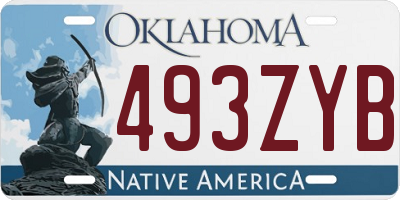 OK license plate 493ZYB