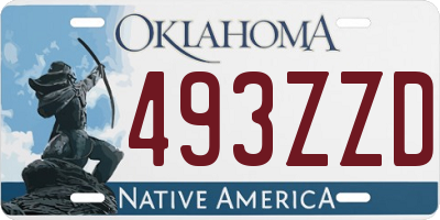 OK license plate 493ZZD