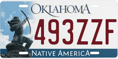 OK license plate 493ZZF