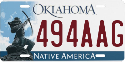 OK license plate 494AAG
