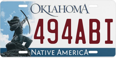 OK license plate 494ABI