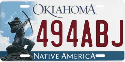 OK license plate 494ABJ