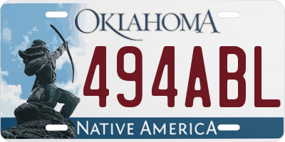 OK license plate 494ABL