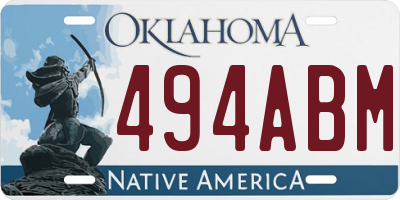 OK license plate 494ABM