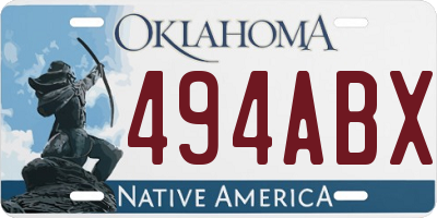 OK license plate 494ABX