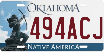OK license plate 494ACJ