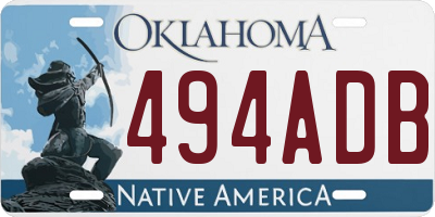 OK license plate 494ADB