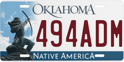 OK license plate 494ADM