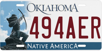 OK license plate 494AER