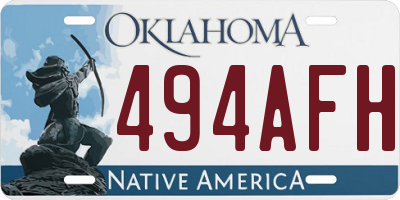 OK license plate 494AFH
