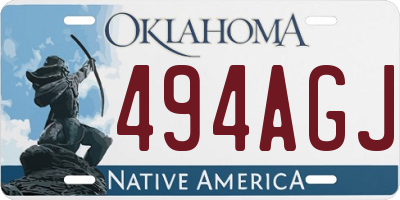 OK license plate 494AGJ