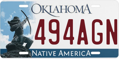 OK license plate 494AGN