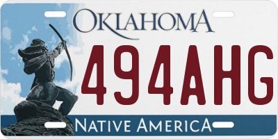 OK license plate 494AHG
