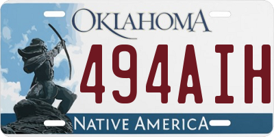 OK license plate 494AIH