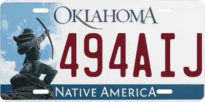 OK license plate 494AIJ