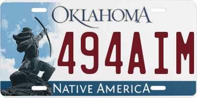 OK license plate 494AIM