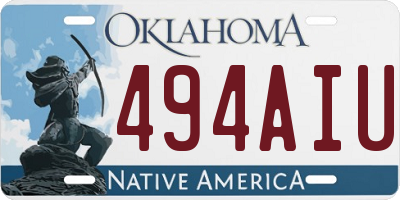 OK license plate 494AIU