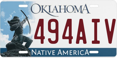 OK license plate 494AIV