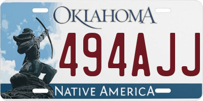 OK license plate 494AJJ