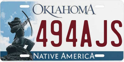 OK license plate 494AJS
