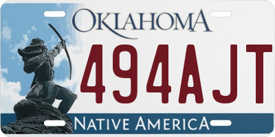 OK license plate 494AJT