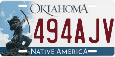 OK license plate 494AJV