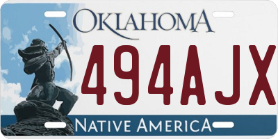 OK license plate 494AJX