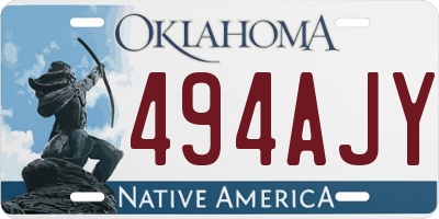 OK license plate 494AJY