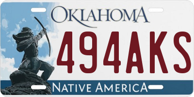 OK license plate 494AKS