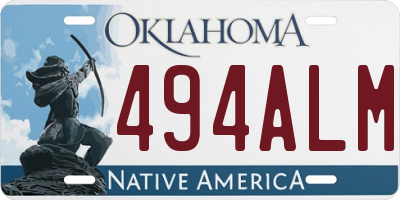 OK license plate 494ALM