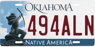 OK license plate 494ALN