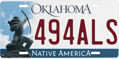 OK license plate 494ALS