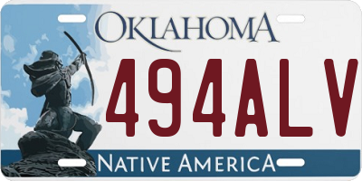 OK license plate 494ALV