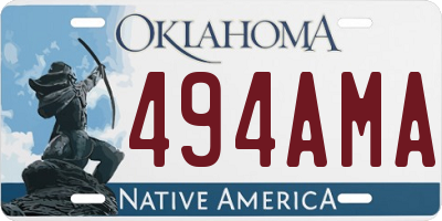 OK license plate 494AMA