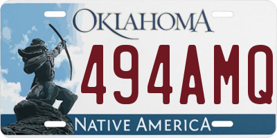 OK license plate 494AMQ