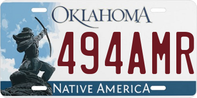 OK license plate 494AMR