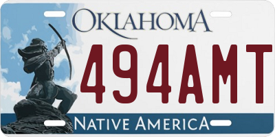 OK license plate 494AMT
