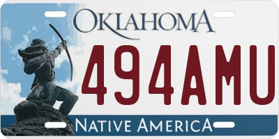 OK license plate 494AMU