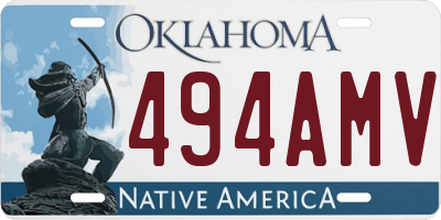 OK license plate 494AMV