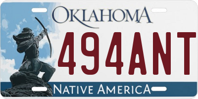 OK license plate 494ANT