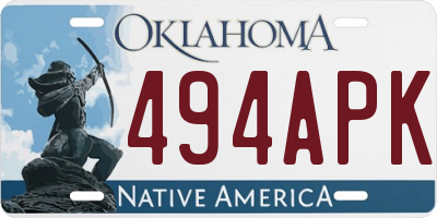 OK license plate 494APK