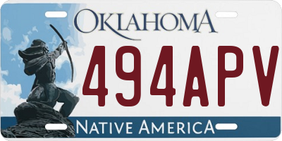 OK license plate 494APV