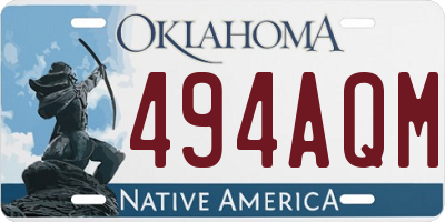 OK license plate 494AQM