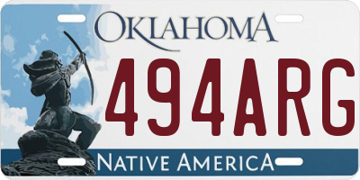 OK license plate 494ARG